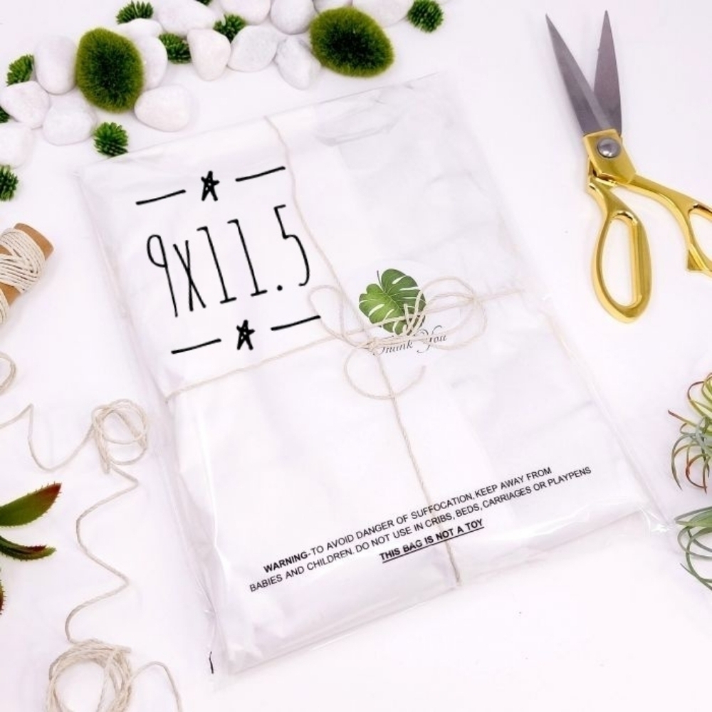 25- 9x11.5 SUFFOCATION WARNING CLEAR POLY MAILER BAGS